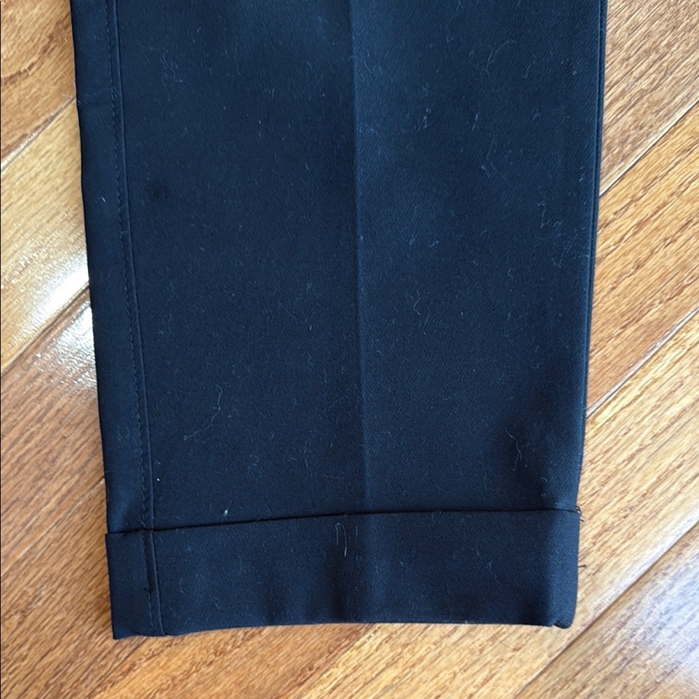 Pair of White House Black Market Black and Purple The Slim Cropped Pants - Picture 7 of 15